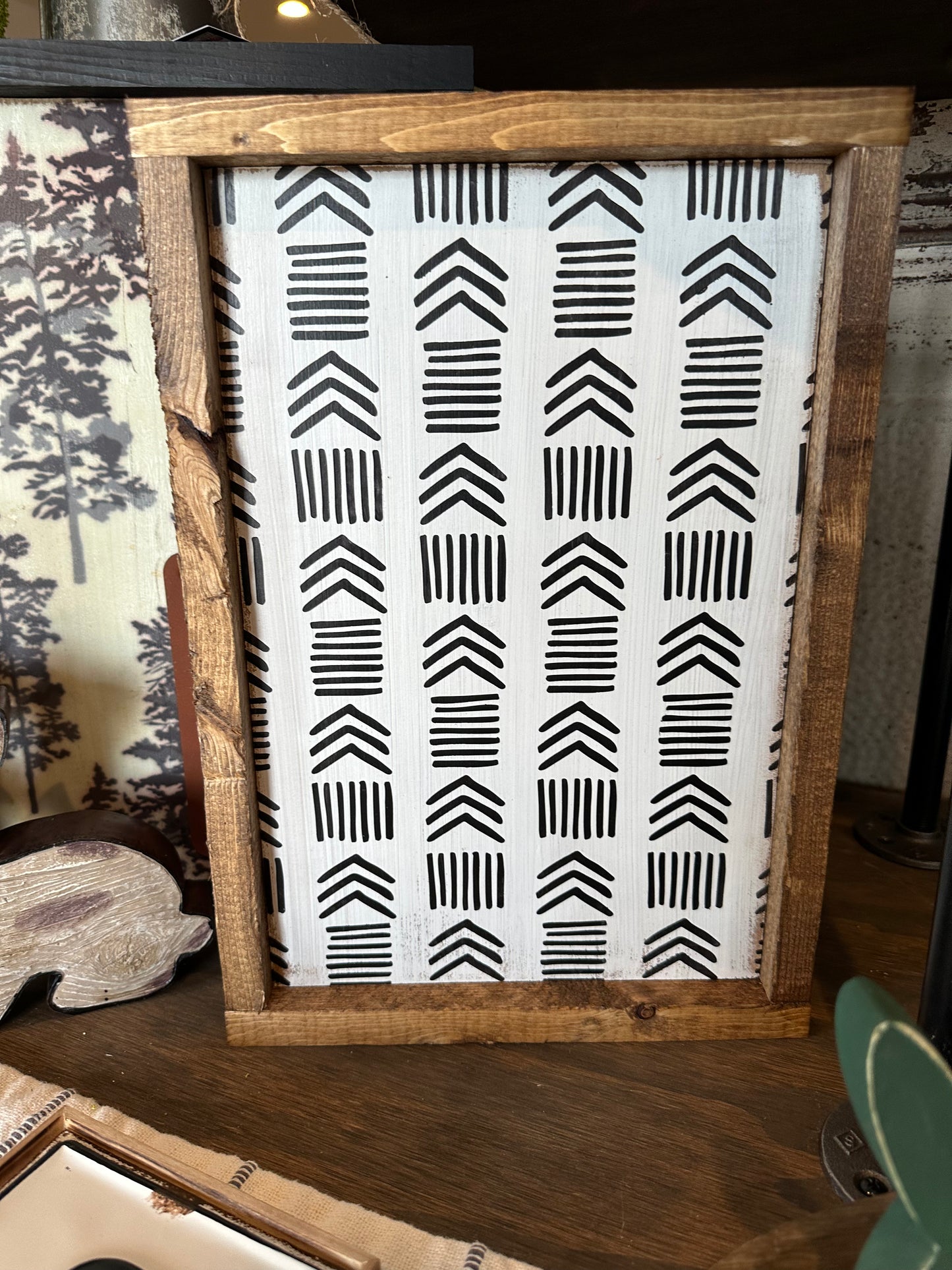 Boho pattern layering sign
