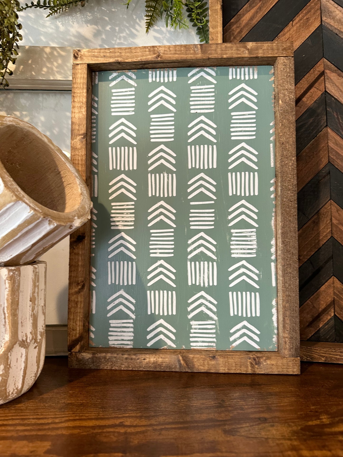 Boho pattern layering sign