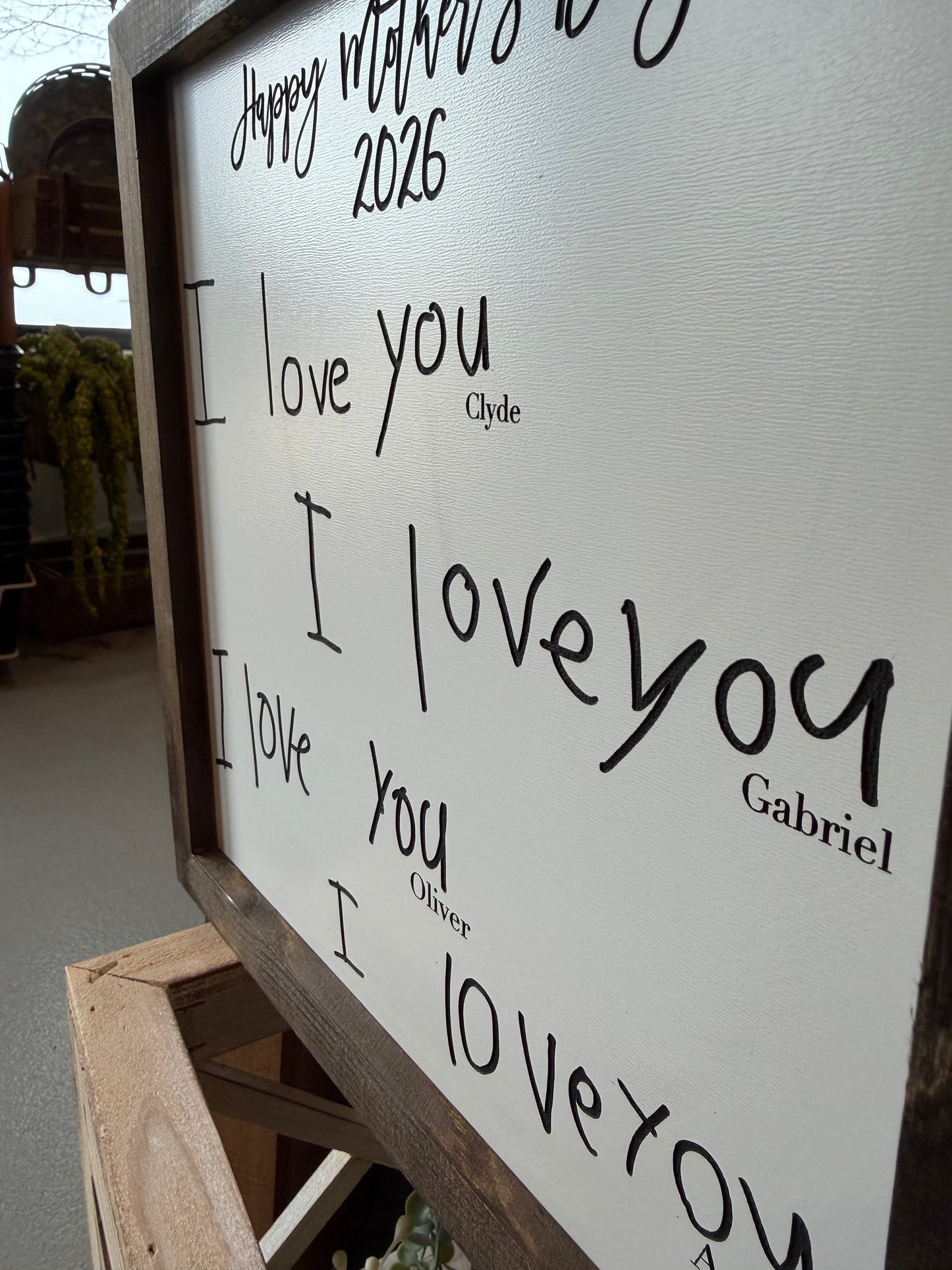 Mother's Day Custom I Love You Writing Sign