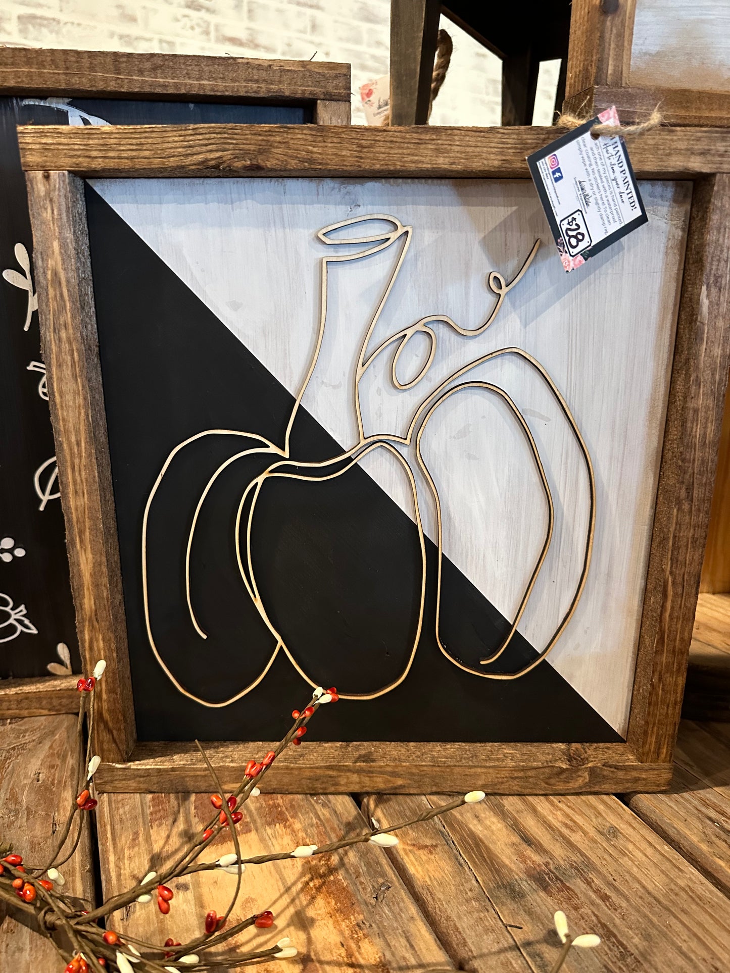 Geometric Pumpkin Sign