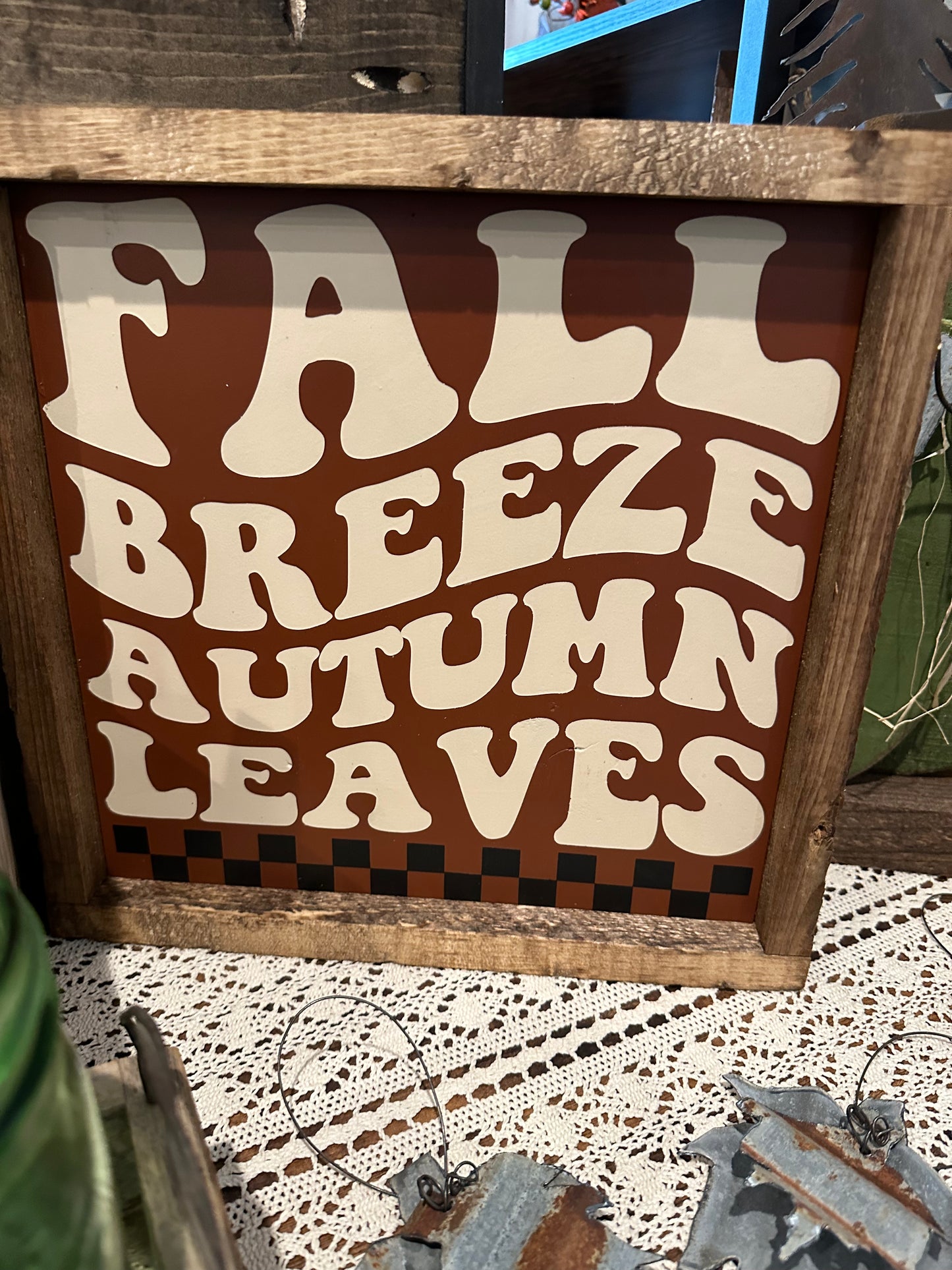 Retro Fall Leaves and Autumn Breeze