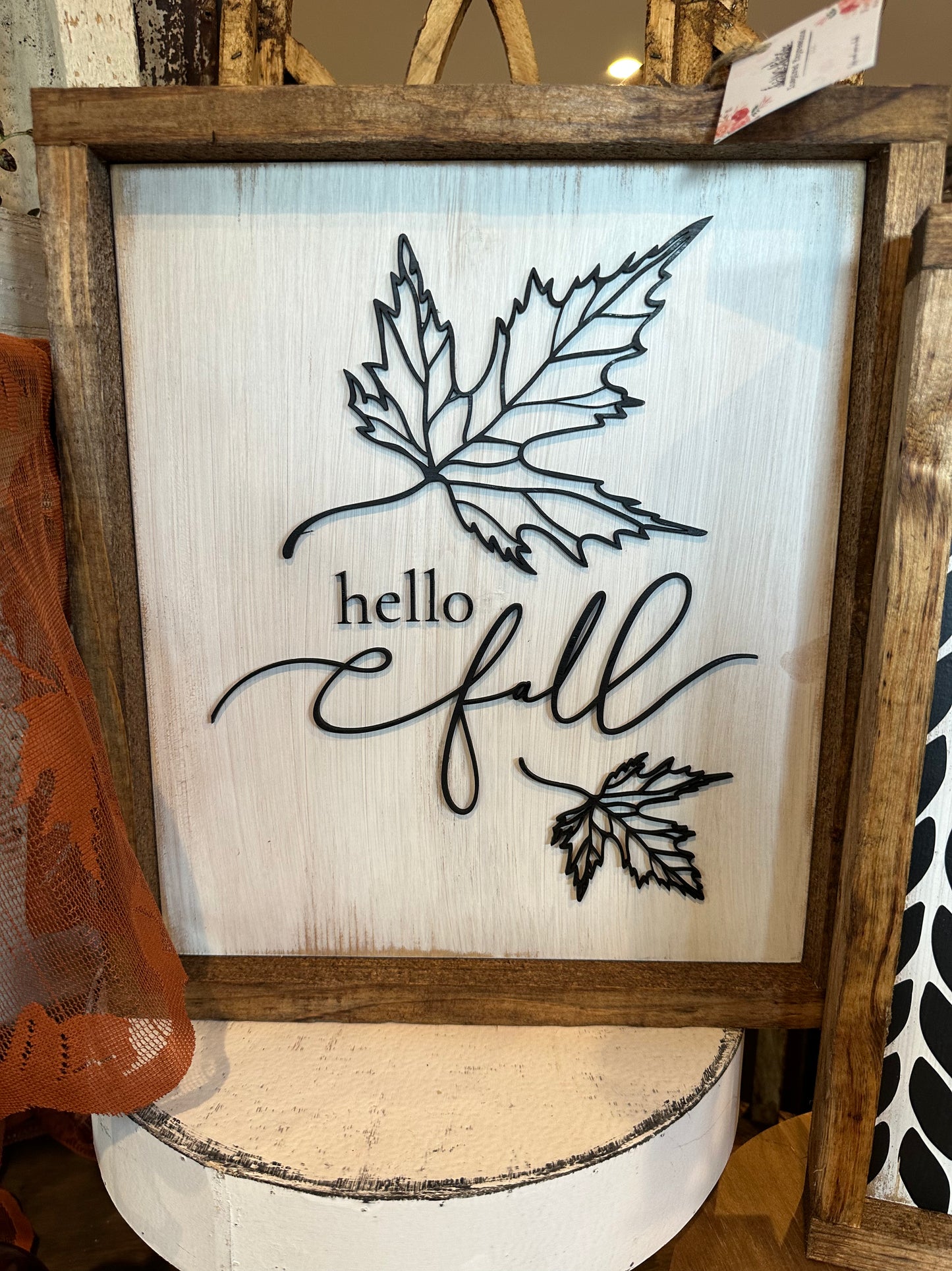 Hello Fall with Leaves