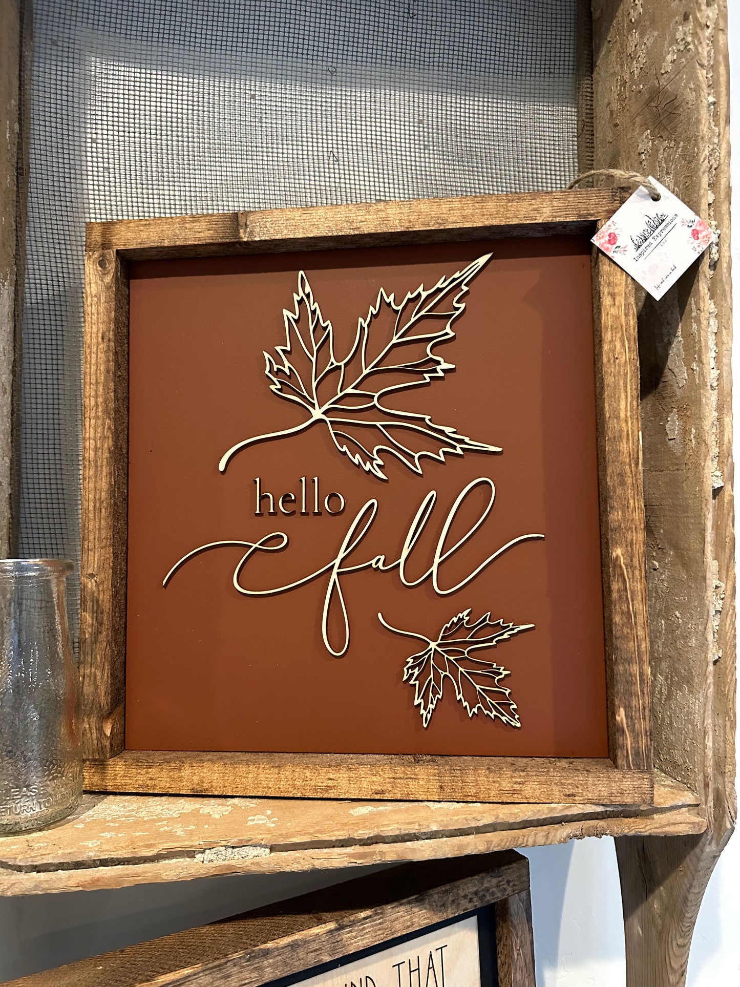 Hello Fall with Leaves
