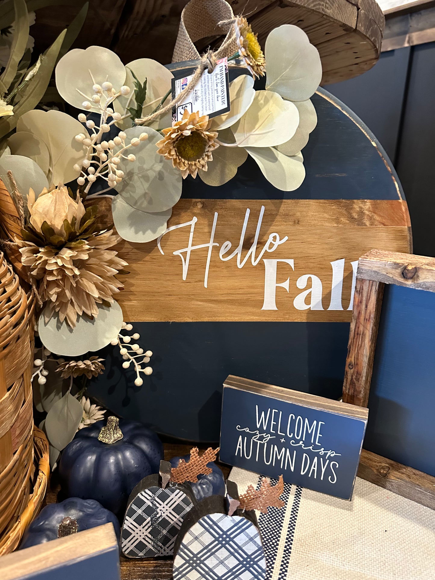 Navy Hello Fall Round