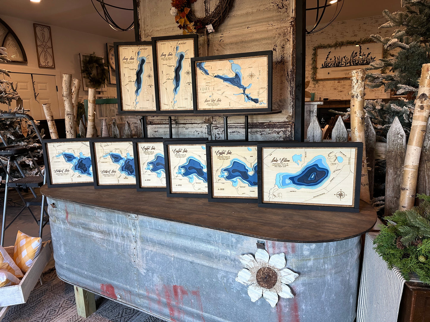 Custom Lake Topographical Map