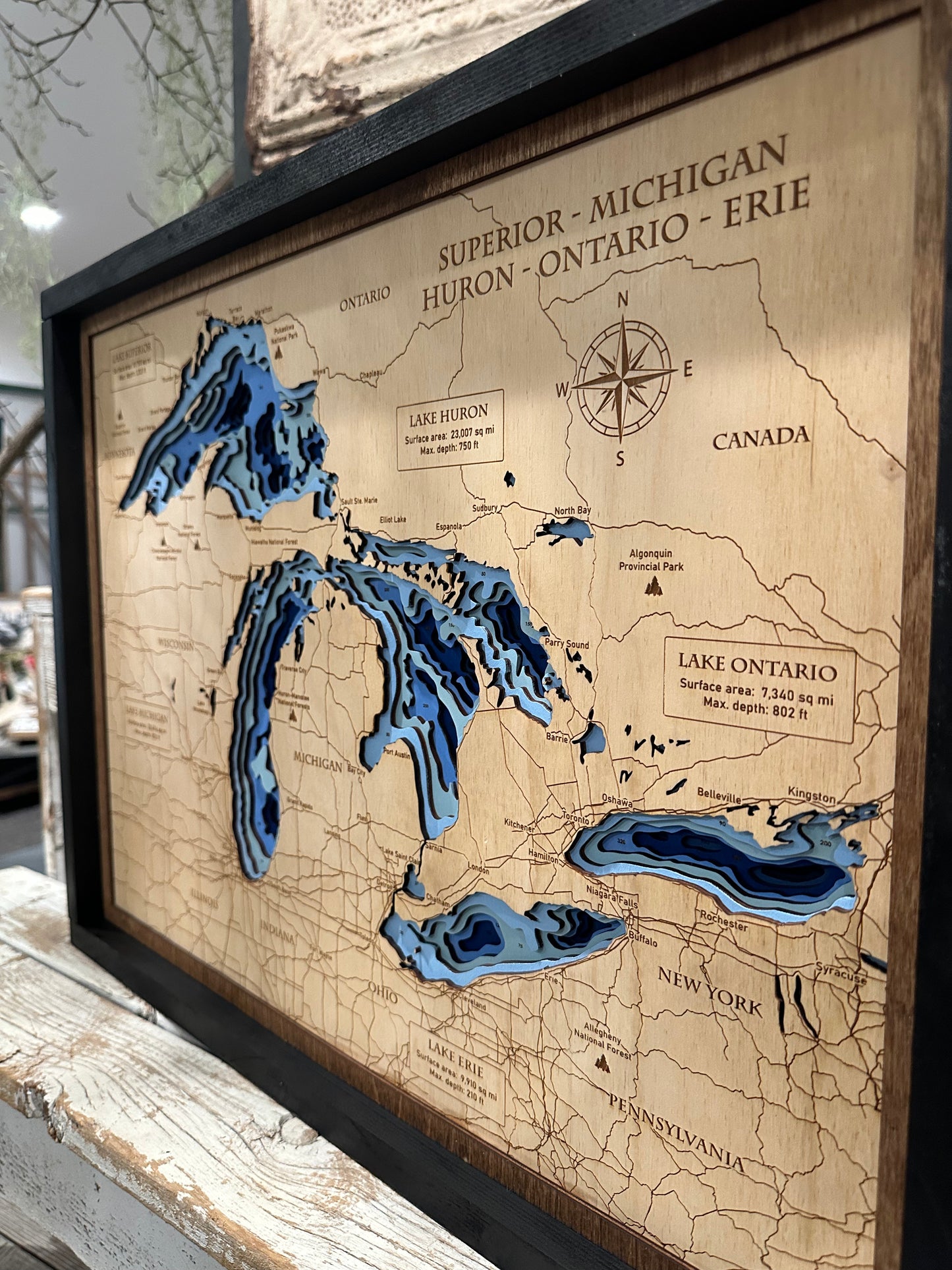 Great Lakes Topographical Map