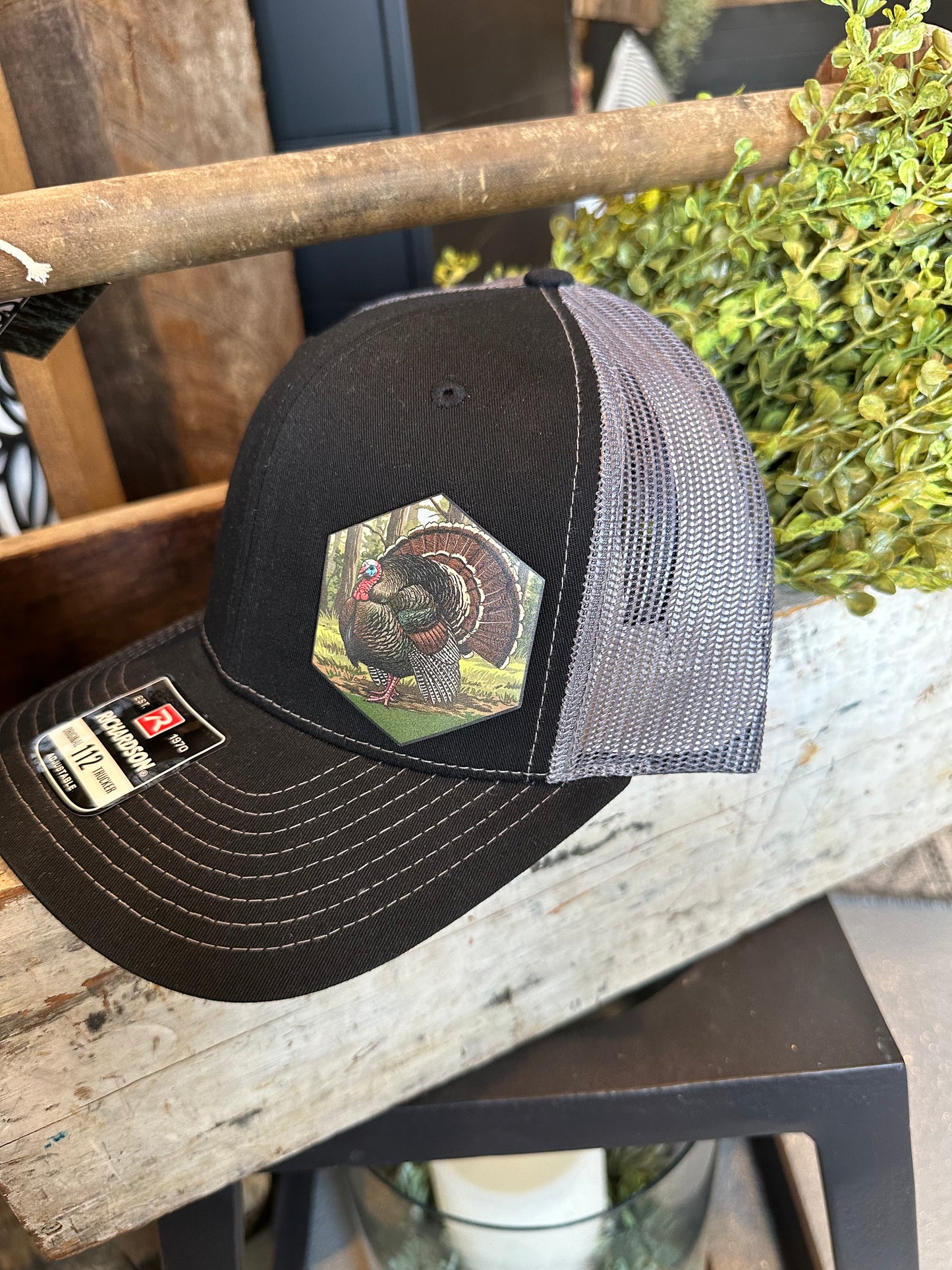 Hexagon UV printed turkey patch hat