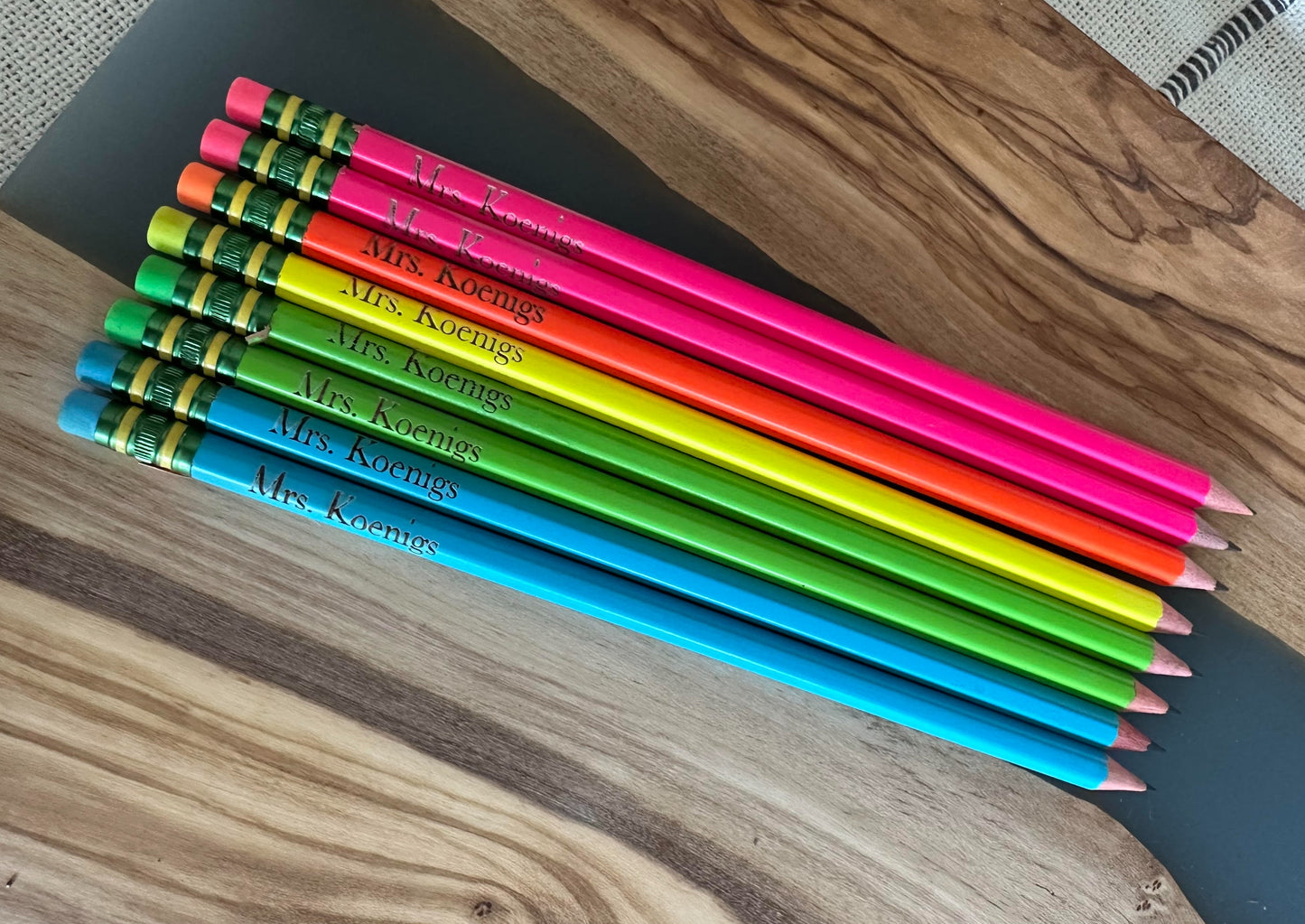 Custom Engraved Ticonderoga Pencils set of 12