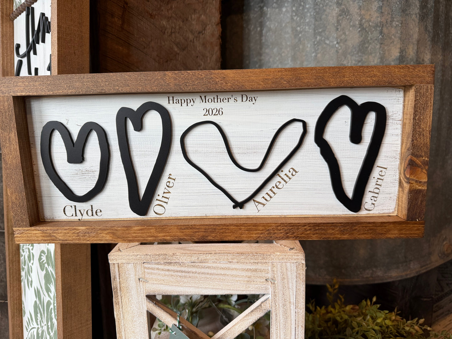 Mother's Day Custom Heart drawing sign