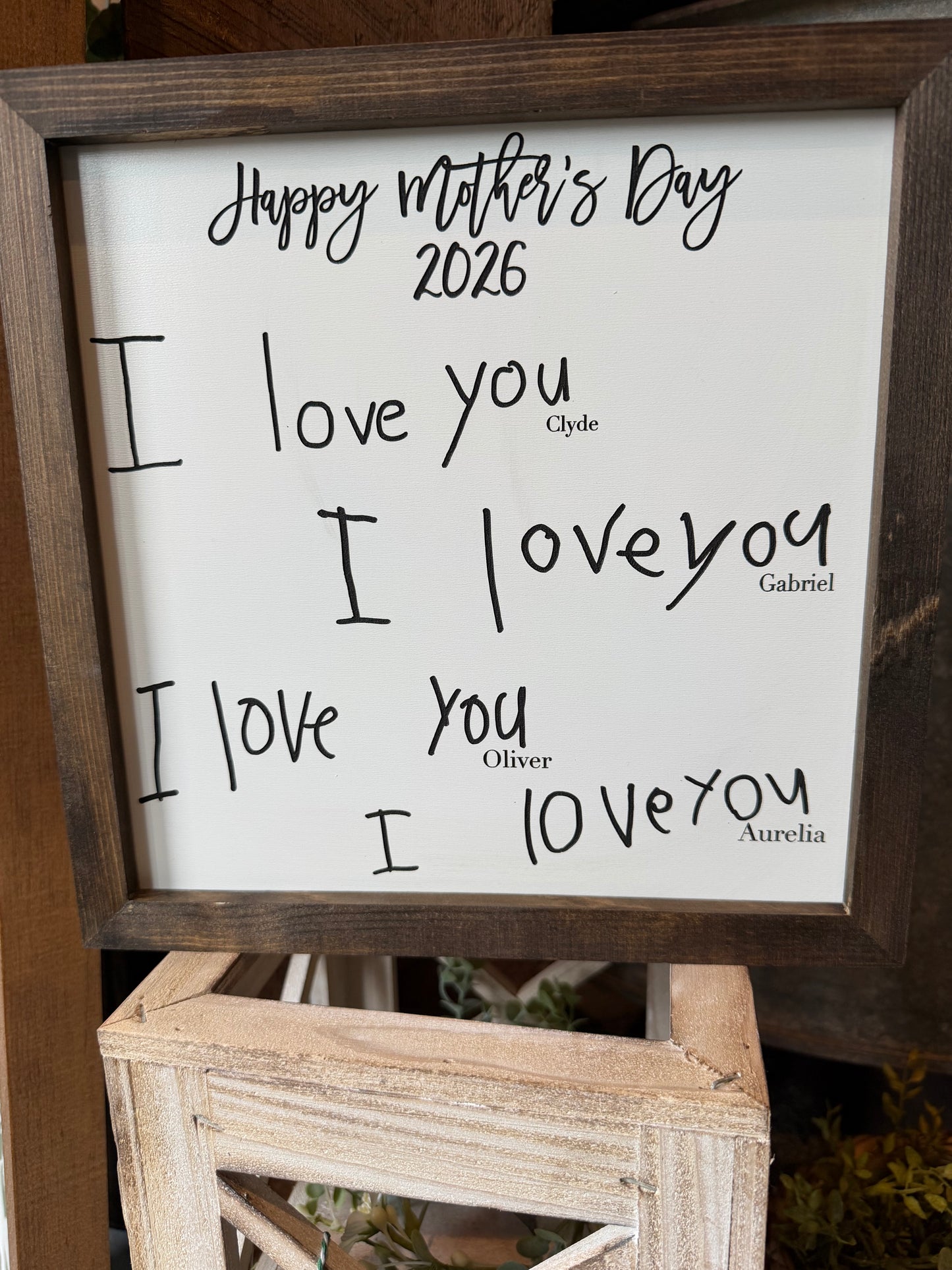 Mother's Day Custom I Love You Writing Sign