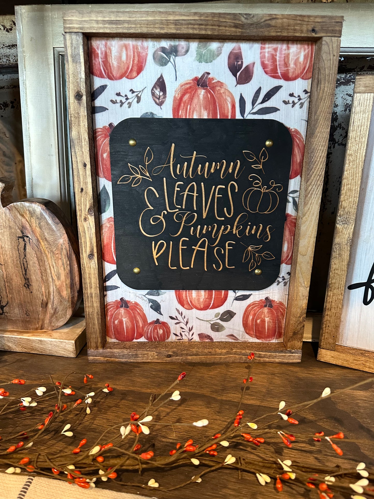 Autumn Leaves Sublimated sign