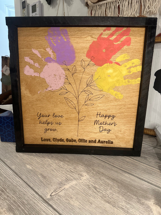 Floral Handprint Bouquet with Frame
